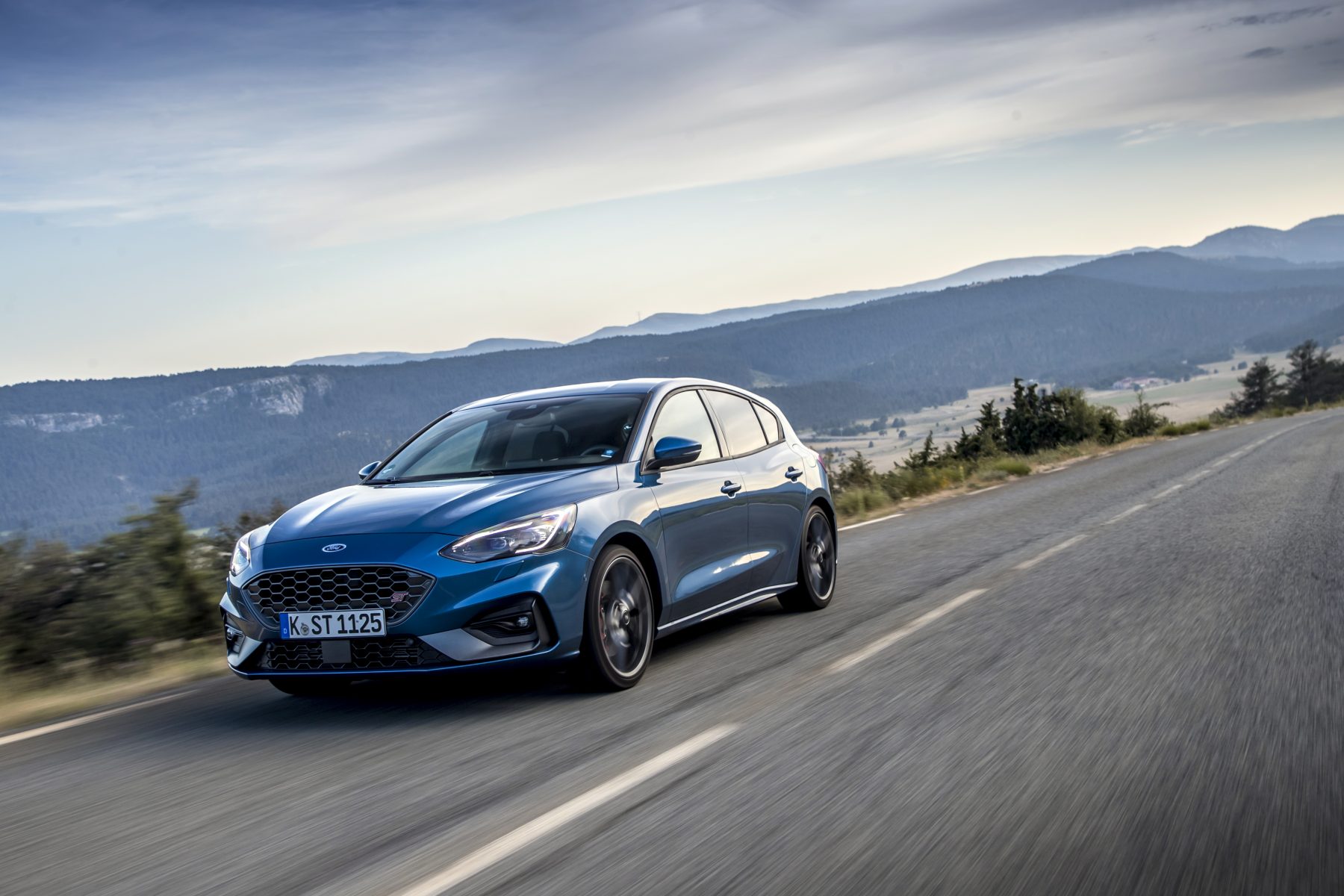 Ford Focus ST driving on a road